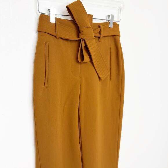 Aritzia Wilfred Women's Tie-Front Trouser Pant in Rich Chestnut size 2 - Picture 3 of 7